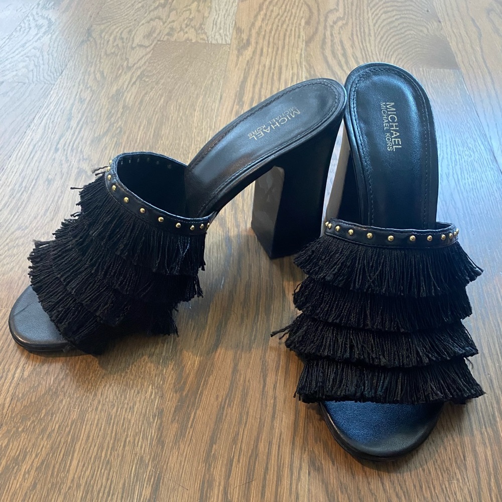 Michael Kors Fringe Heel Sandals